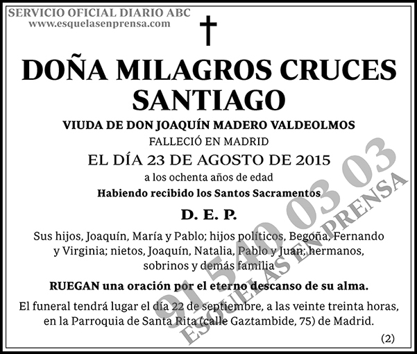 Milagros Cruces Santiago